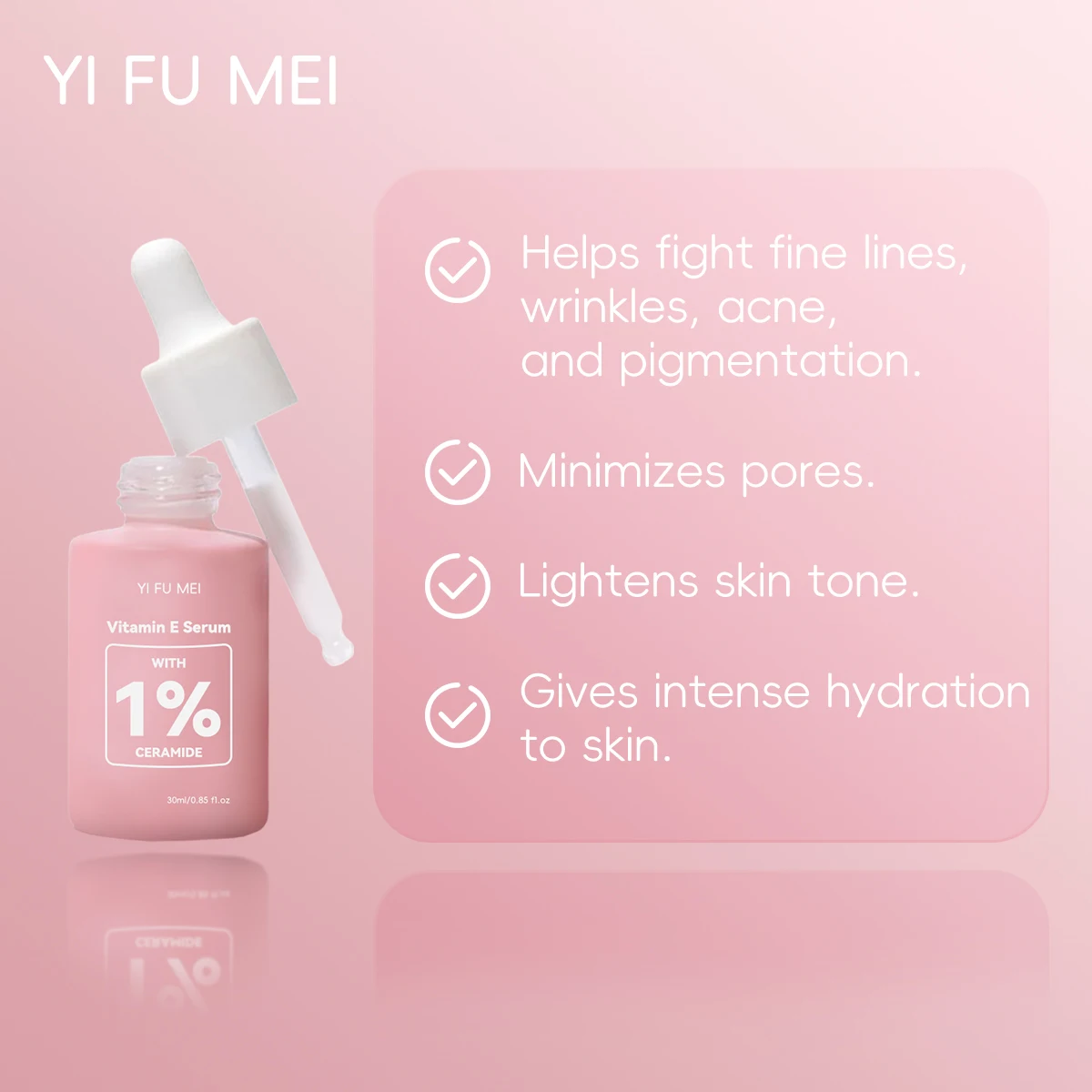 Private Label Facial Repair Dryness Reduce Redness Calming Skin Ceramide Anti Wrinkle Whitening Vitamin E Serum For Face