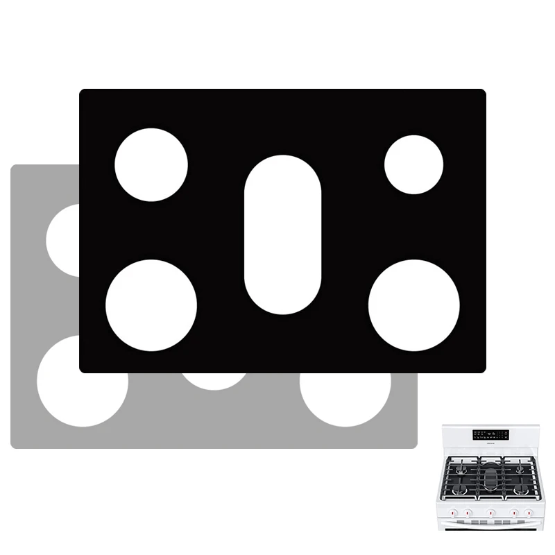 5-well 0.2mm Mat High temperature resistant non-stick cleaning mat PTFE gas stove protection mat