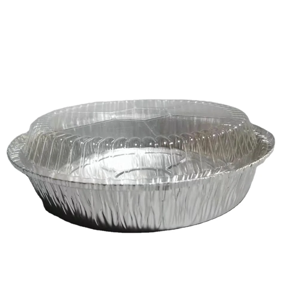 Pizza Pie Pans Aluminum Foil Round Disposable 9 Inch Container Food Packing Rectangle with Clear Lids 1000pcs/ctn Eco-friendly