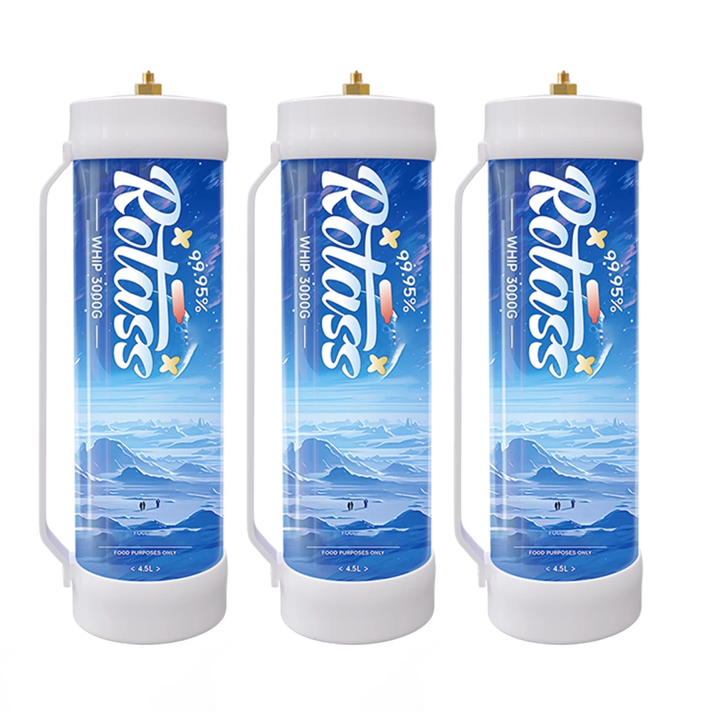 Rotass wholesale whipping cream gas cylinder 4.5L 3000g whipped cream charger