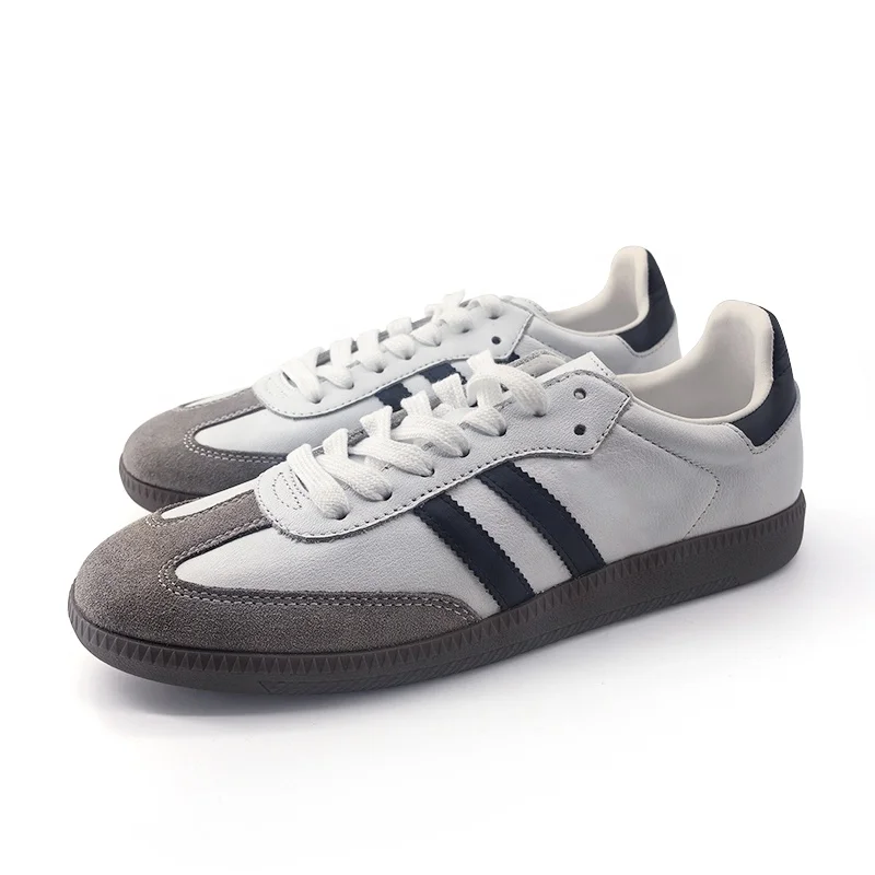 Dropshipping Stylish Popular Genuine Leather Soft Breathable Sport Running Walking Style Outdoor Anti-Slippery Men Sneaker Shoes