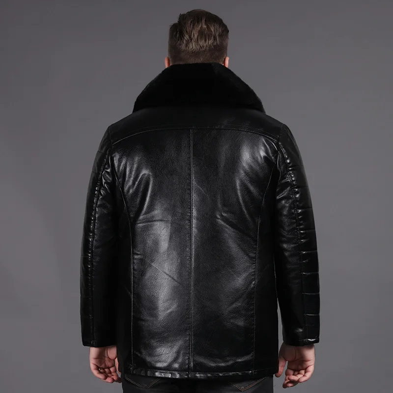
L-7XL men wind breaker leather jackets motorcycle leather jaket man 