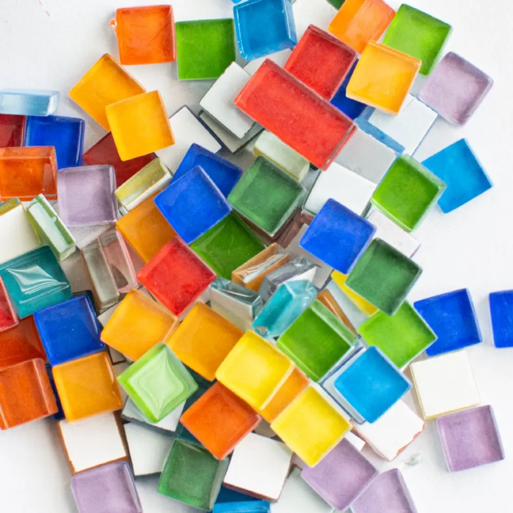 Home Decoration 10*10*3mm 25g Multi Color Loose Mosaic Glass Tiles For Craft DIY Gemstone DIY Hobbies Art