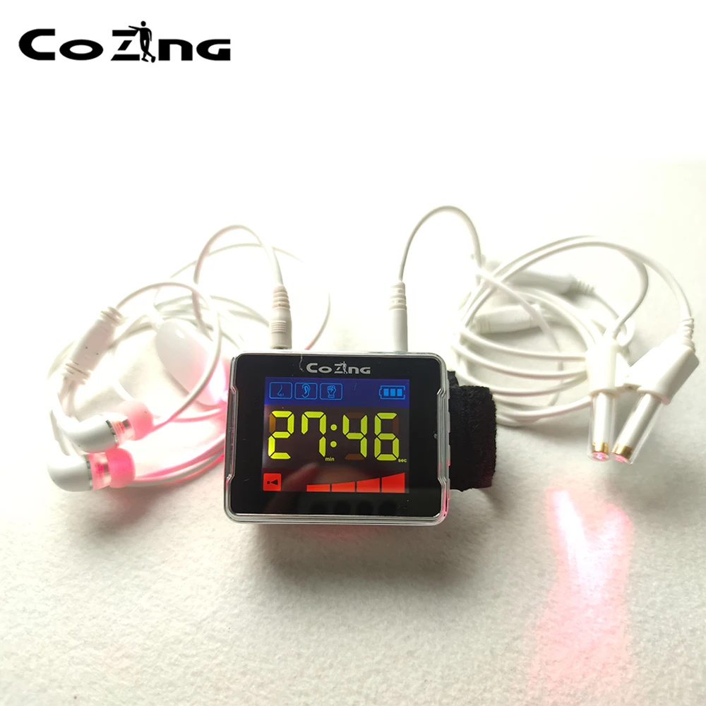Dropshipping high blood pressure laser therapy device watch 650nm cold laser therapy wrist watch for diabetes rhinitis