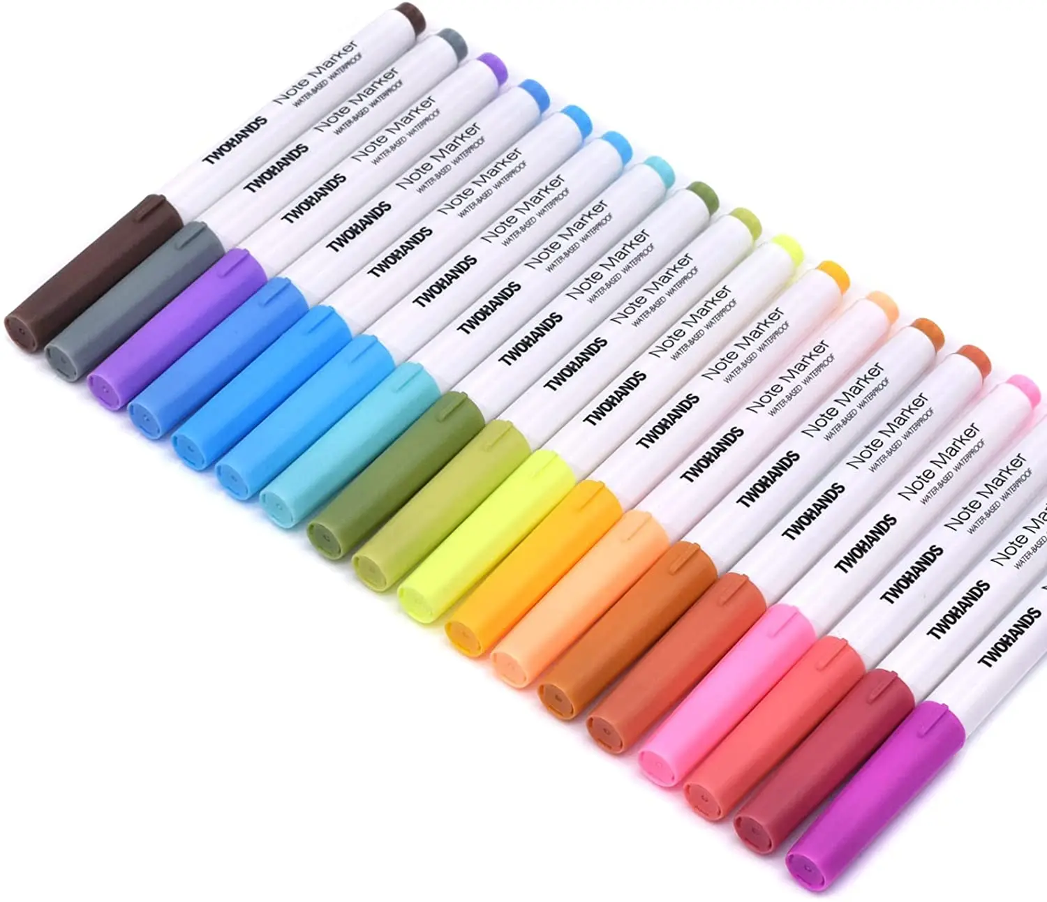 TWOHANDS Fluorescent Chisel Tip Wholesale Pastel 18 Color Highlighter Marker Pen Note Marker Highlighters Sets (1600450663340)