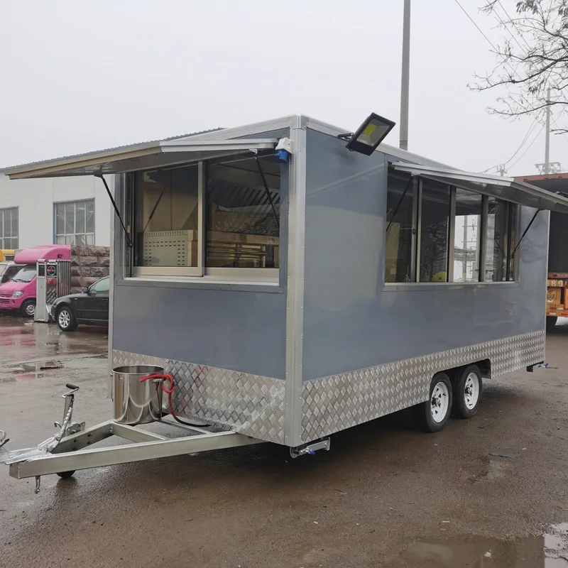 Highly towing stainless steel pink food trailer ice-cream truck with water system for sale in uk