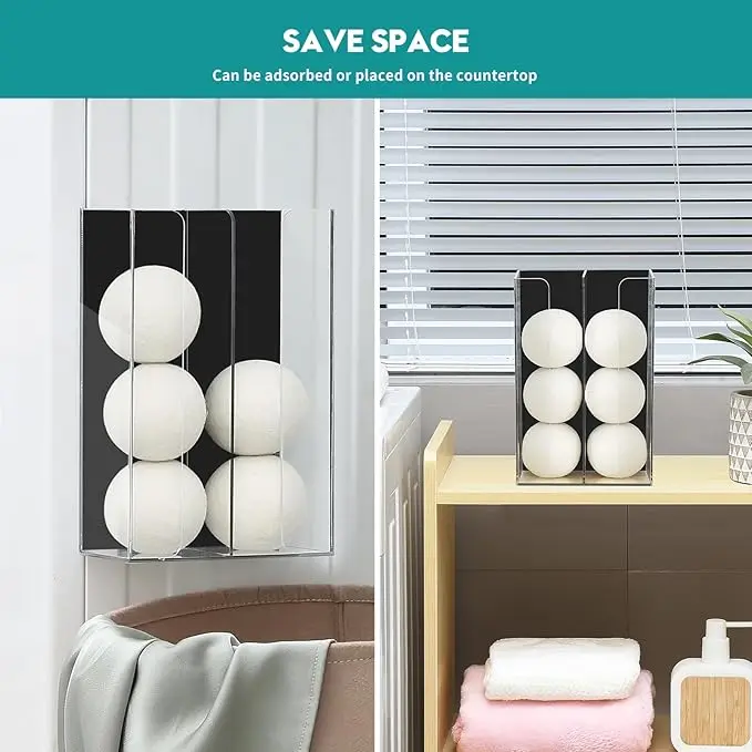 Acrylic Magnetic Dryer Sheet Holder Transparent Storage Laundry Organization for Dryer Balls