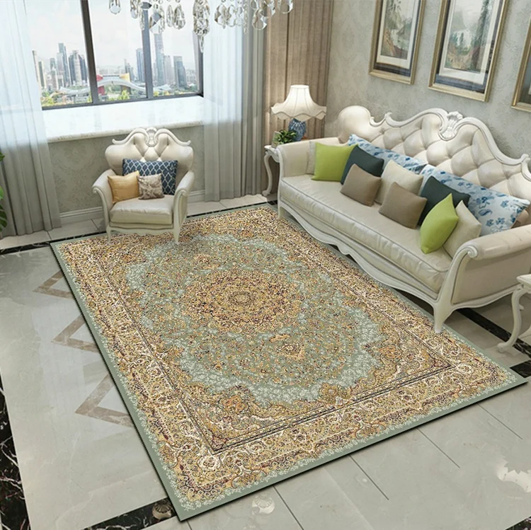 
Traditional Isfahan Tabriz Qom Hand Knotted Silk Carpet Big Size For Living Room 