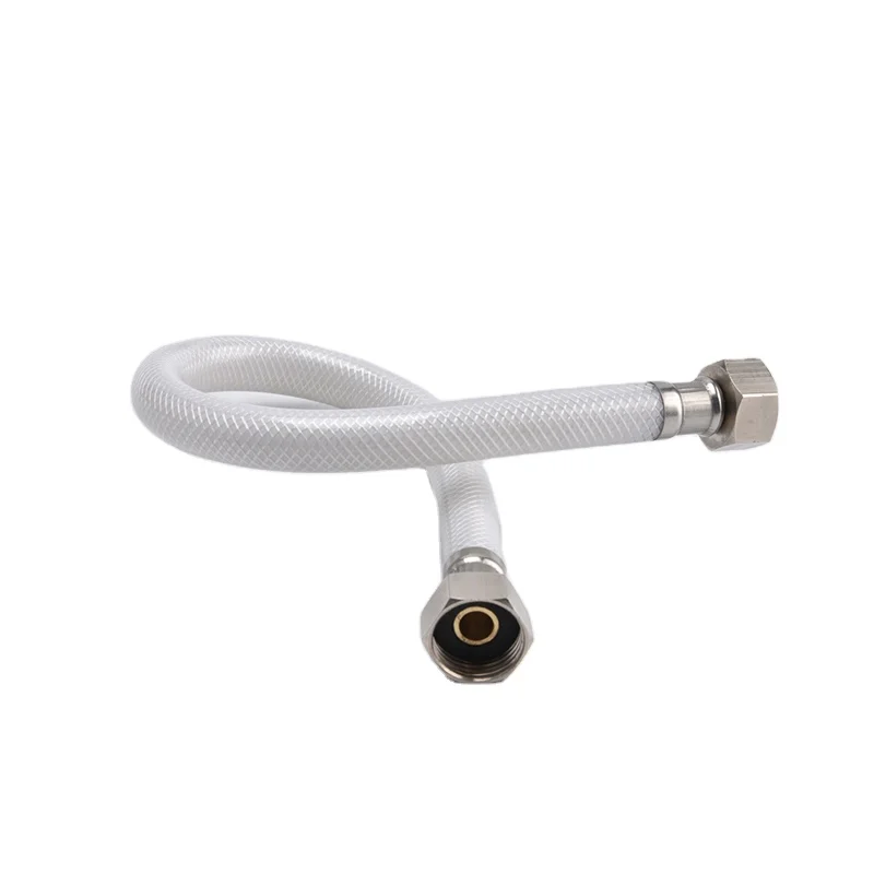 PVC Flexible Braided Metal Hose For Wash Basins Inlet Water Pipe With ACS