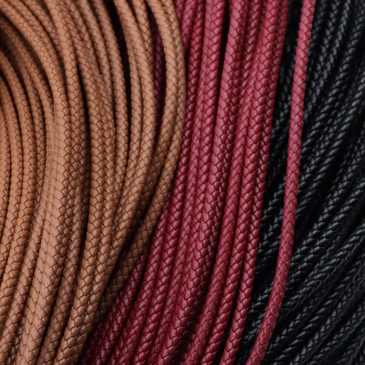 Новый светло-коричневый тканый кожаный шнур ручной работы из воловьей кожи веревки 4 мм 5 для изготовления браслетов ожерелье
