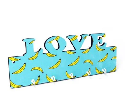 POD Sublimation Heat transfer imprinted  photo MDF Key Holder With HOME Words for home decoration