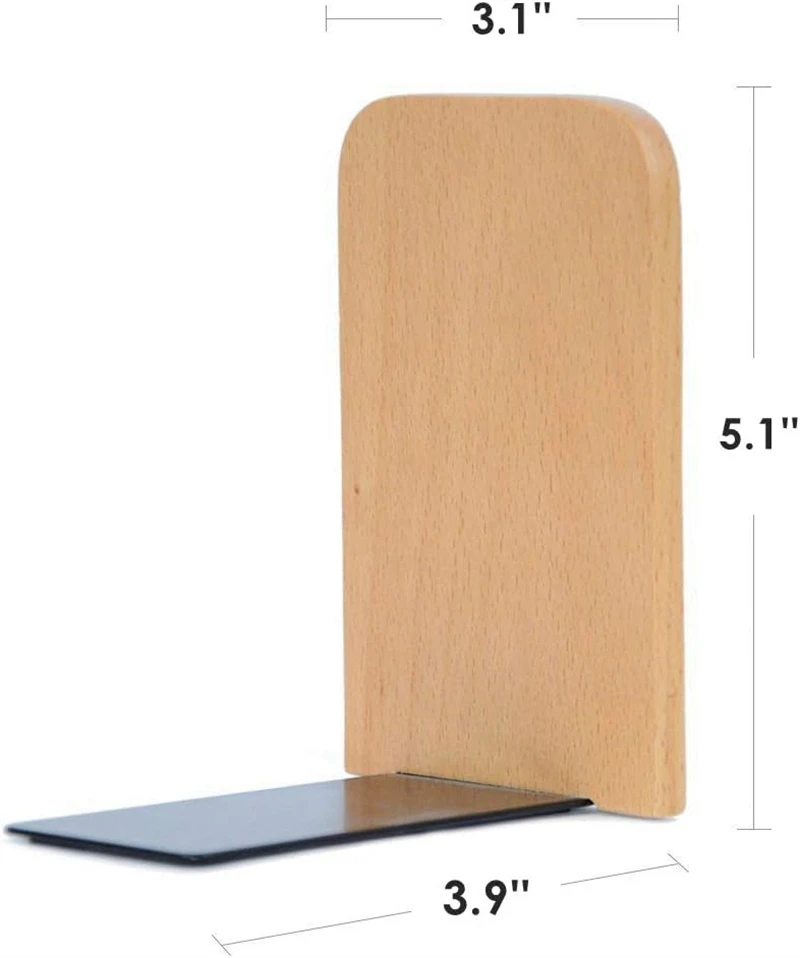 High Quality Material Books CDs Stand Nature Coating Book Stand Simple Design Heavy Duty Non-Skid Bookend for Shelves