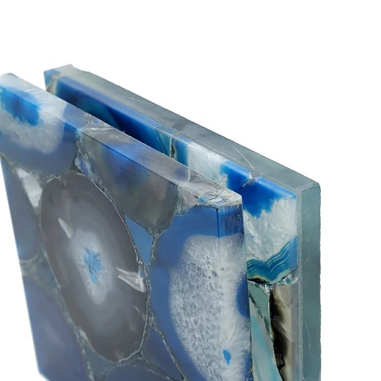 Blue Translucent Natural Onyx Agate Stone  for  Table Agate slab
