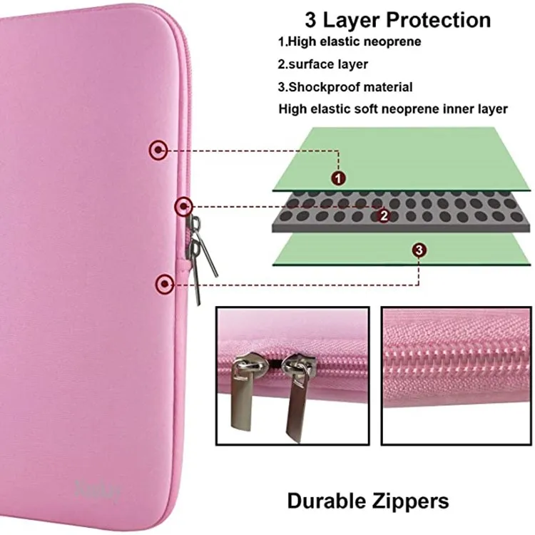Custom 7-17' inch laptop protector neoprene zip laptop case