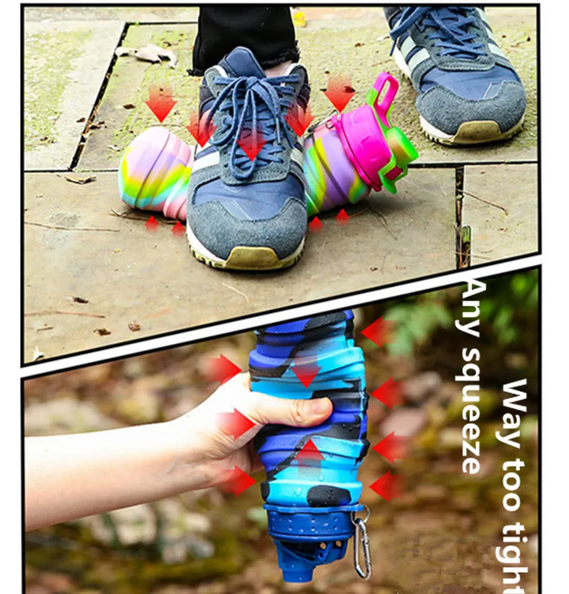 0129 портативная силиконовая дорожная уличная велосипедная телескопическая чашка для воды Спортивная Фитнес складная бутылка для воды