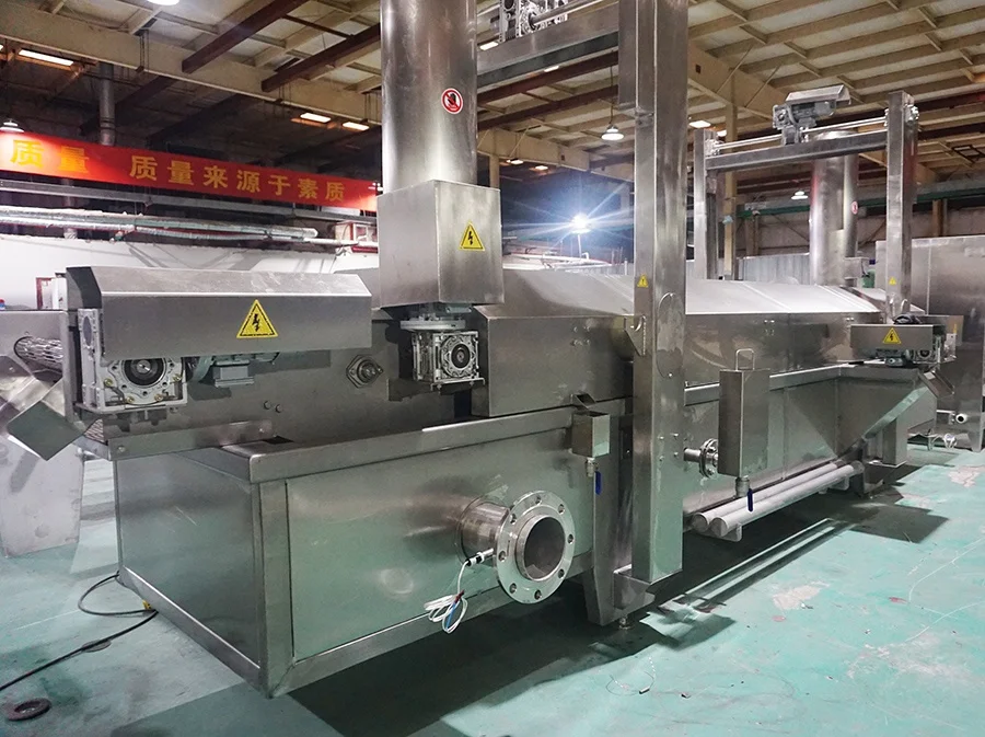 DB Continuous Pork rind skin frying machine Automatic Onion Ring conveyor Fryer Industrial Shrimp Prawn Fish Frying Machine