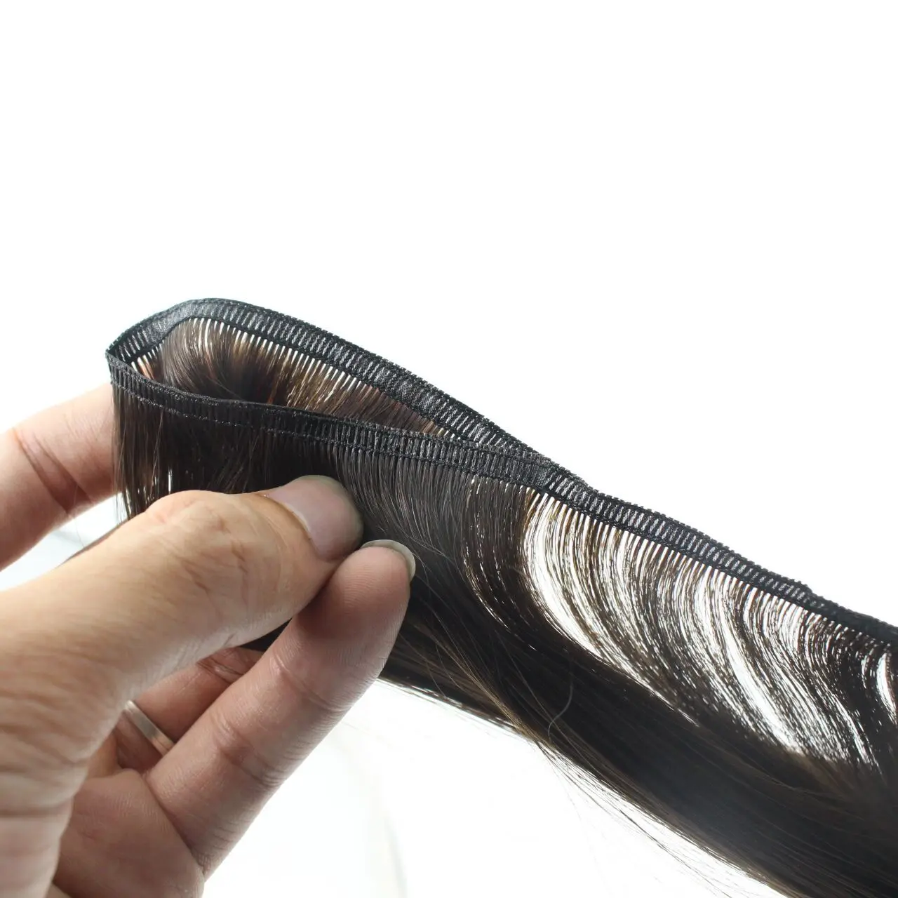 Top quality 12A grade Perfect Volume Double drawn Thickness Russian Flat Weft seamless hand tied skin pu weft Hair Extension