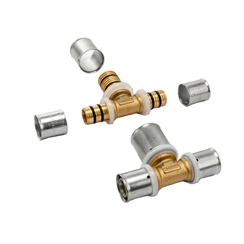 Латунные гидравлические шарнирные фитинги с внутренним коленчатым прессом для pex al трубы 16 мм x 1/2