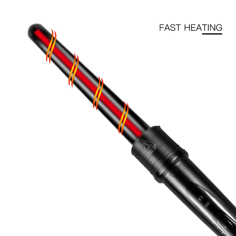 Electric LED Professional Ceramic 5 in 1 Curling Wand Set Wave Curling Iron Hair Curling Iron Interchangeable Hair Curler