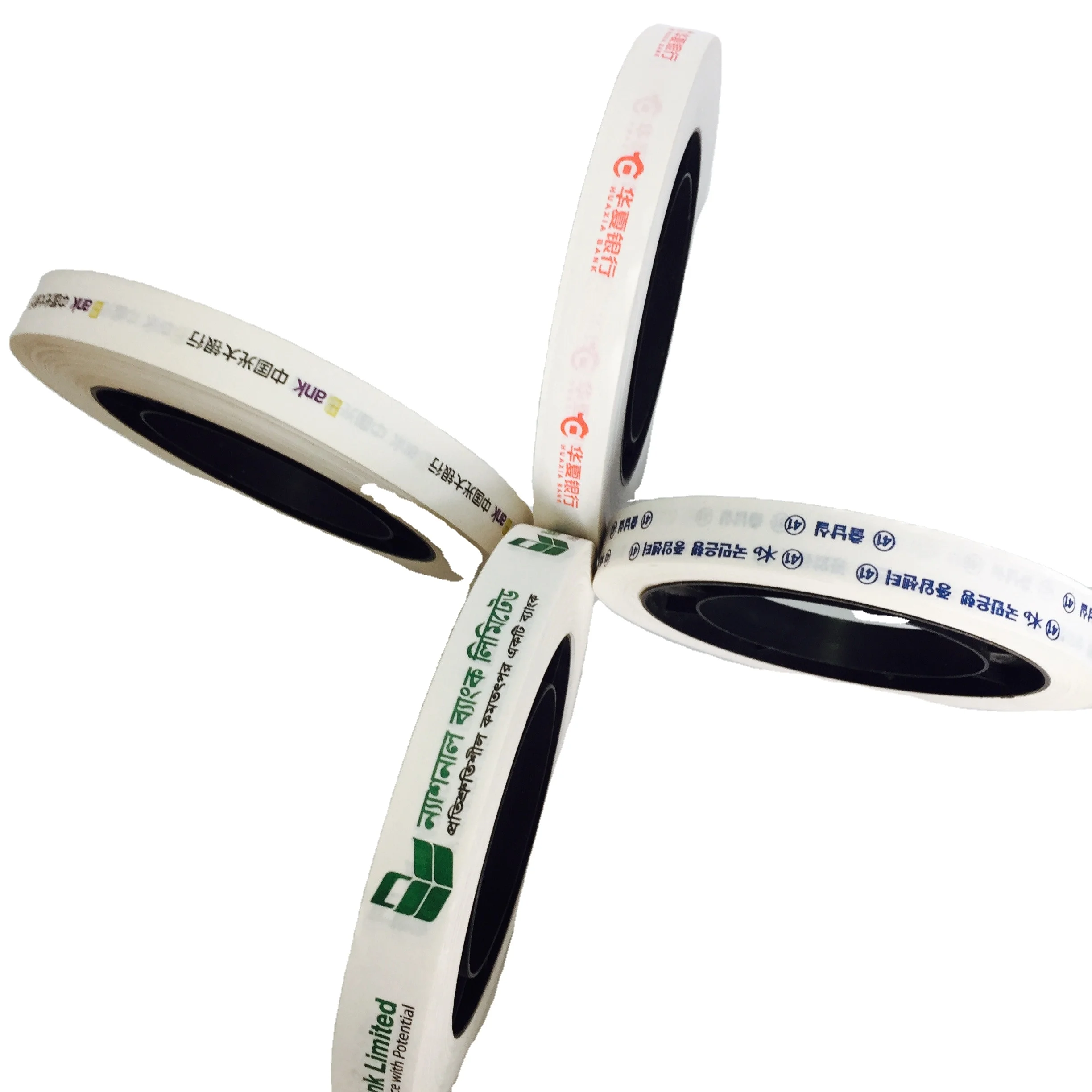 Banknote banding tape 20mm wide strap money bundle tape custom printed paper strapping tape