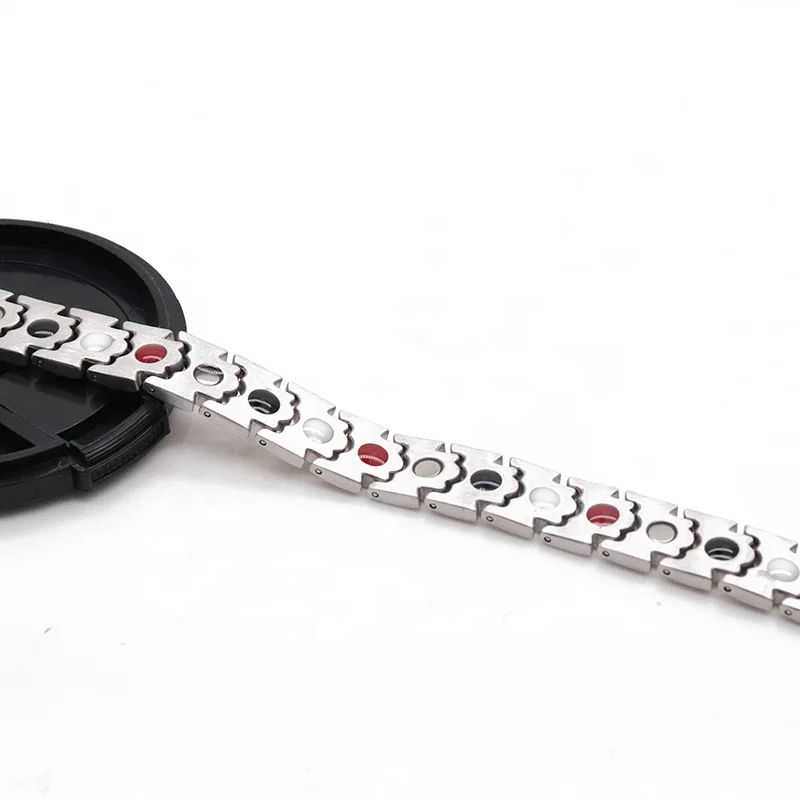 High quality men silver gold stainless steel 4 in 1 blood pressure neodymium magnetic bracelet