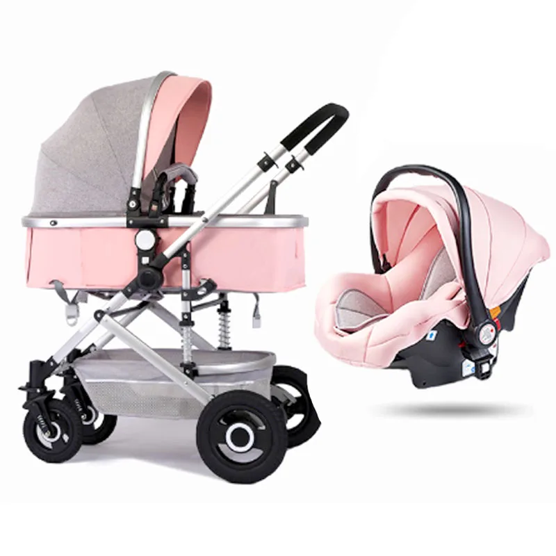 2022 Trending Baby Stroller 3-in-1 Portable Highview with 4 Wheels and Safety Features Factory Wholesale for 0-36 Babies