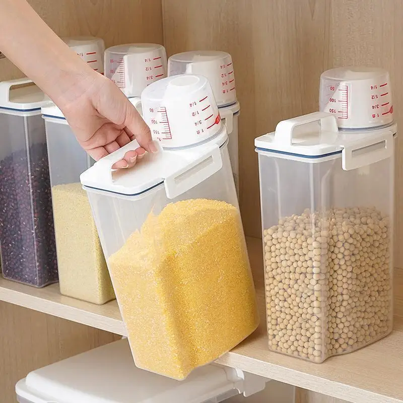 Japanese-Style Insect-Proof And Moisture-Proof Flour Sealed Rice Bucket Storage Jar Grains And Cereals Storage Box For Home Use