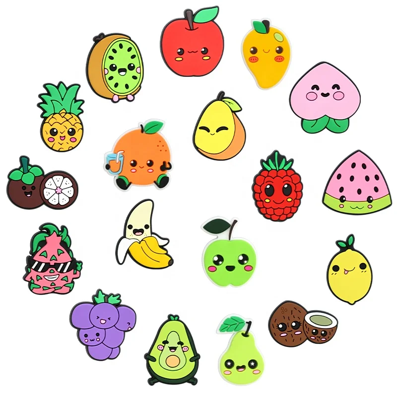 Cute Fruit Series Shoe Charms PVC Shoes Decoration Accessories Watermelon Strawberry Grape Charms for Party Favor Gifts