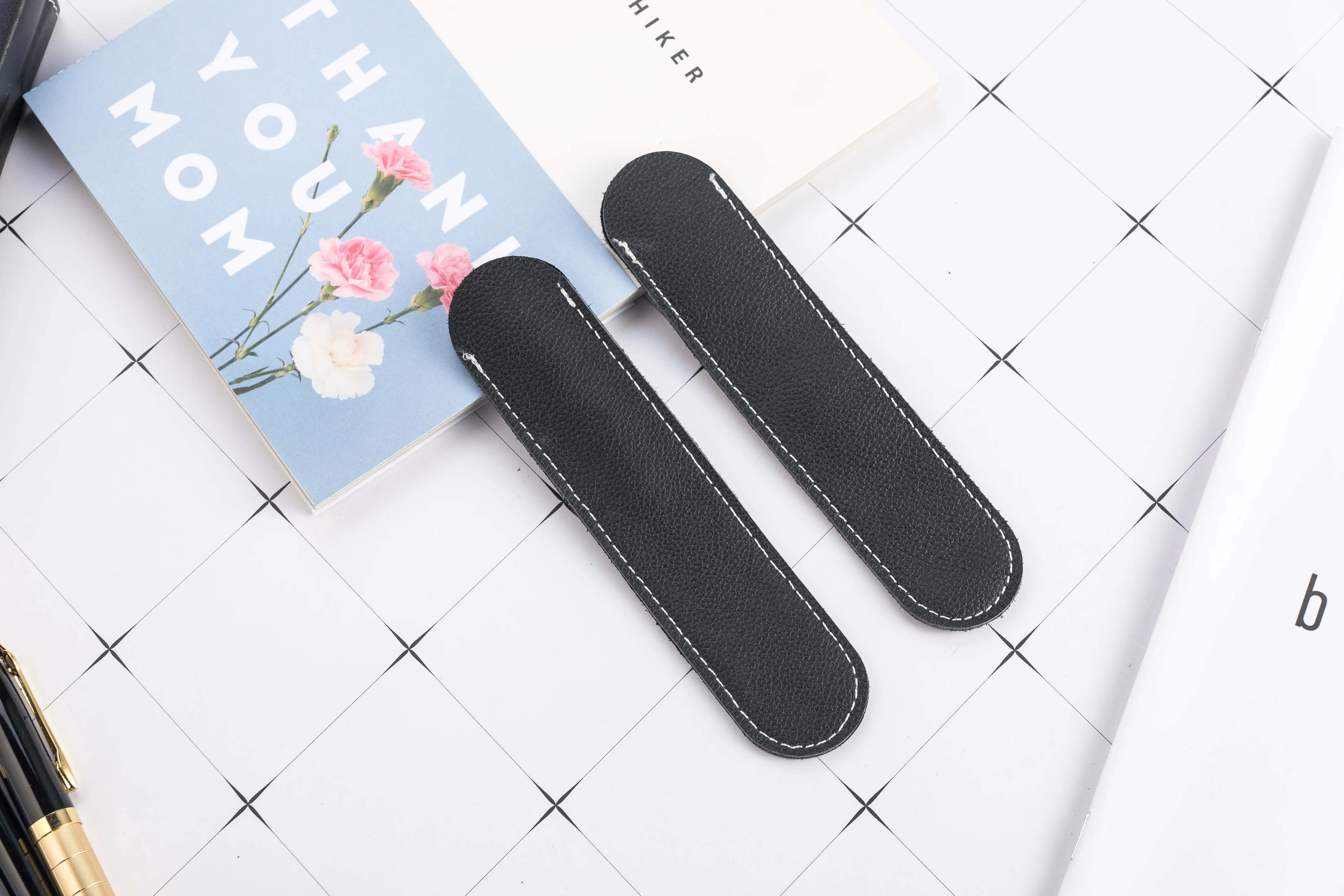 Artificial Leather Sleeve Slim Protective Pen Case With Custom Logo