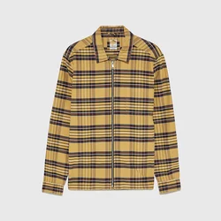 Spring New Fashion  Cotton  Plaid Checked Long Sleeve Casual Fit  Shirt Jacket  Mens