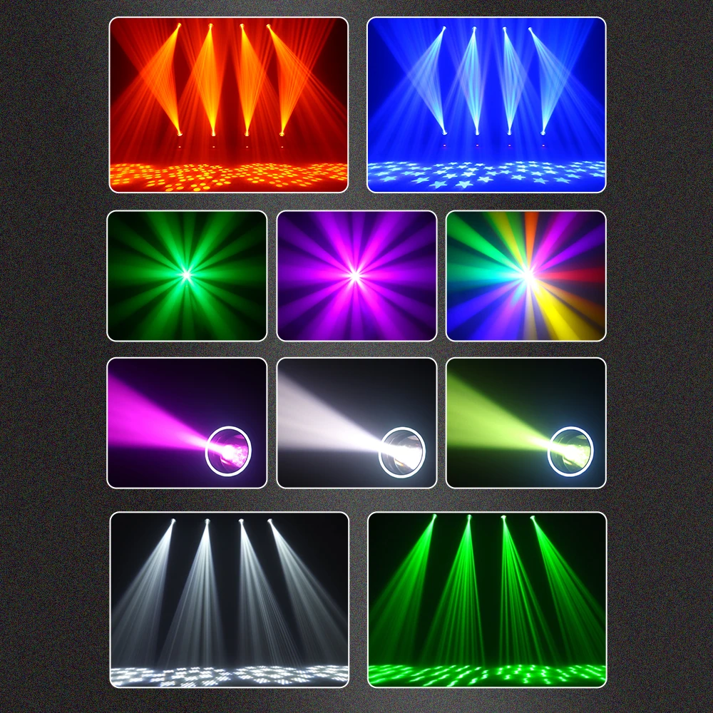 Luces Dj Profesional 200W Moving Head Lights 18Prism LED Beam Spot RGBW Luces Discoteca Rainbow Effect DMX Disco Stage Lights