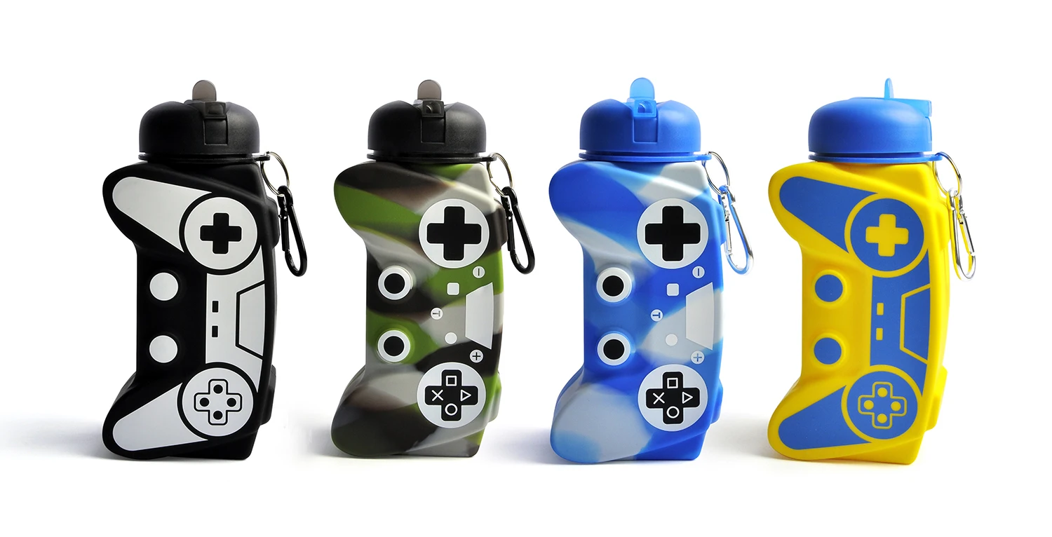 In Stock Foldable Drinking Bottles Reusable BPA Free Verseau Silicone Game Collapsible Water Bottle For Travel Gym Camping Hike