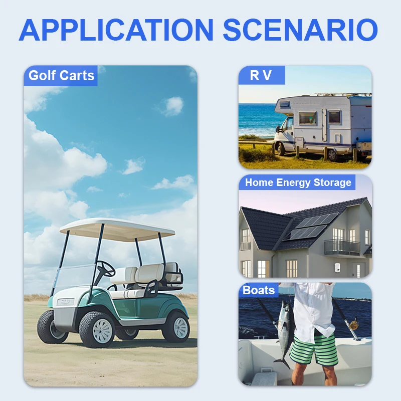 OEM 36V 48V 72V Lifepo4 Lithium 100Ah 120Ah 200Ah Battery Customized Solar Storage Rv Golf Cart Battery Packs Akku