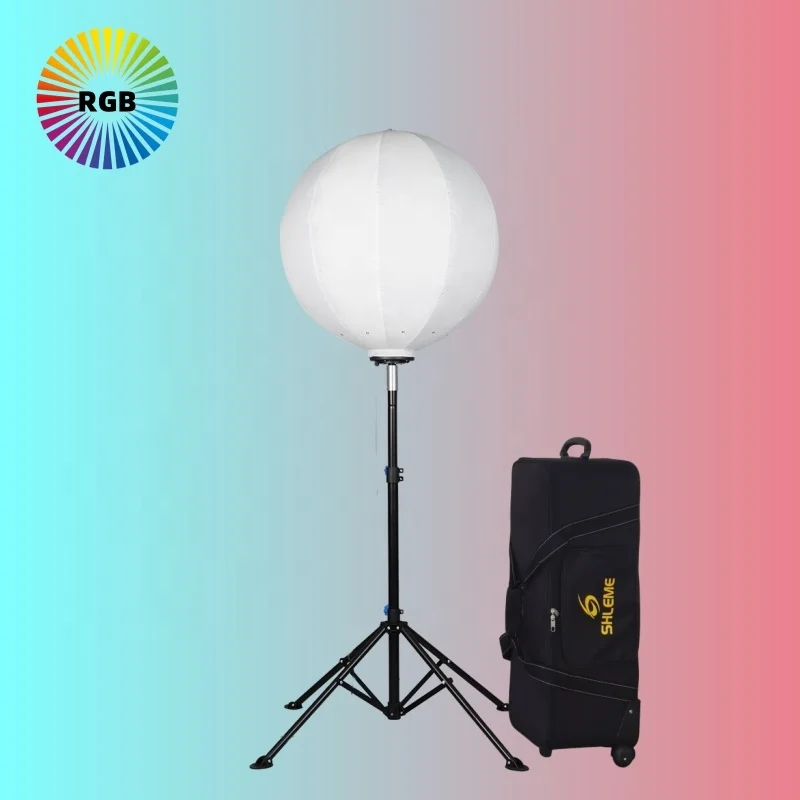 100W Mini LED Event Show Balloon Light 5000K 120cm White Tripod Ball Lights