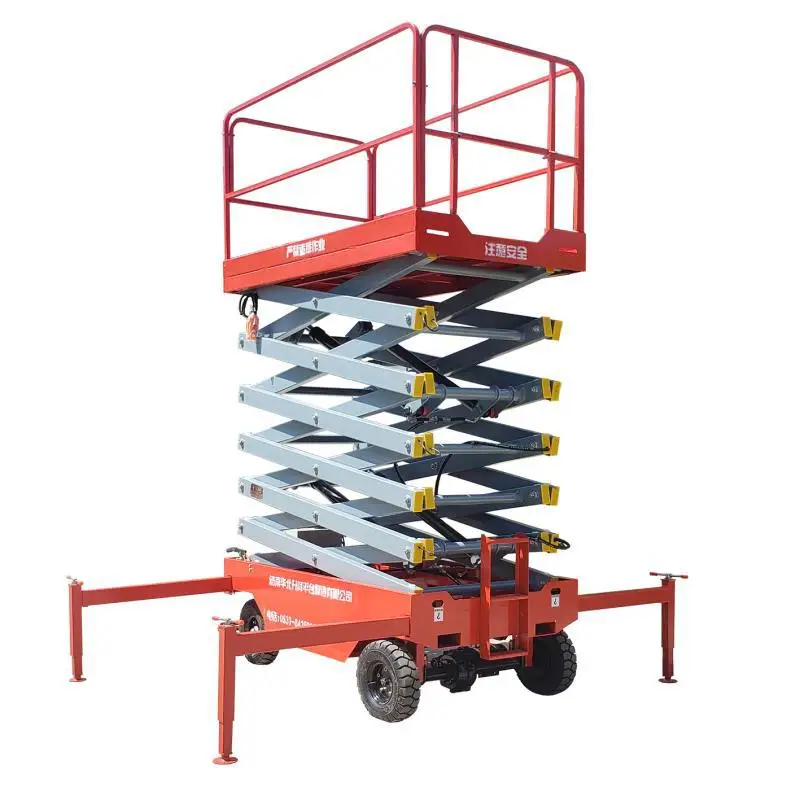 Portable Electric Electric-Hydraulic Powered Hydraulic Scissor Lift With CE For Cleaning 4 to 18m
