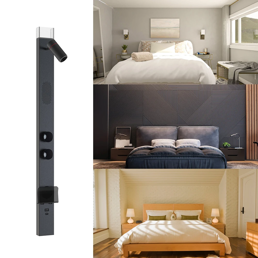 
LAMGOOL 2021 new design reading light lamps home decor led wall lamps with USB and wireless charger 