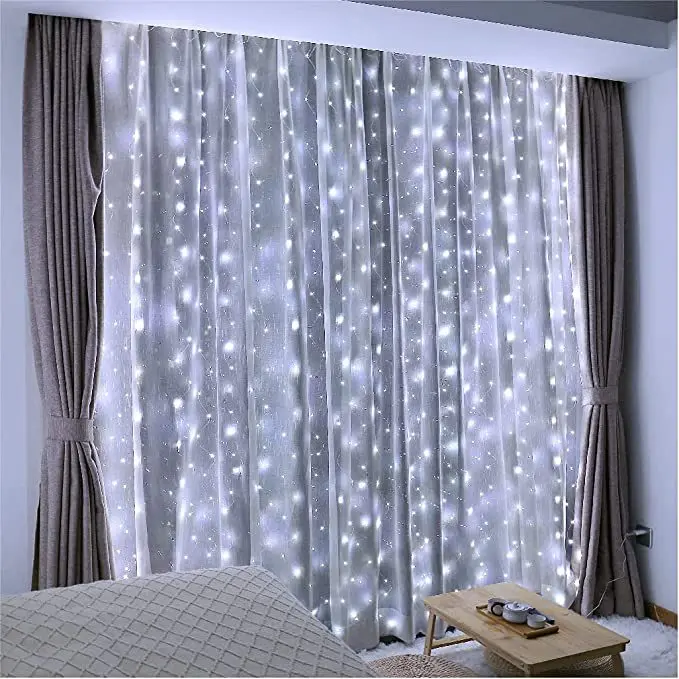 3*3M LED Curtain Lights Rainbow Color Waterproof Window Curtain Lights Holiday Decorative ambiance Lighting
