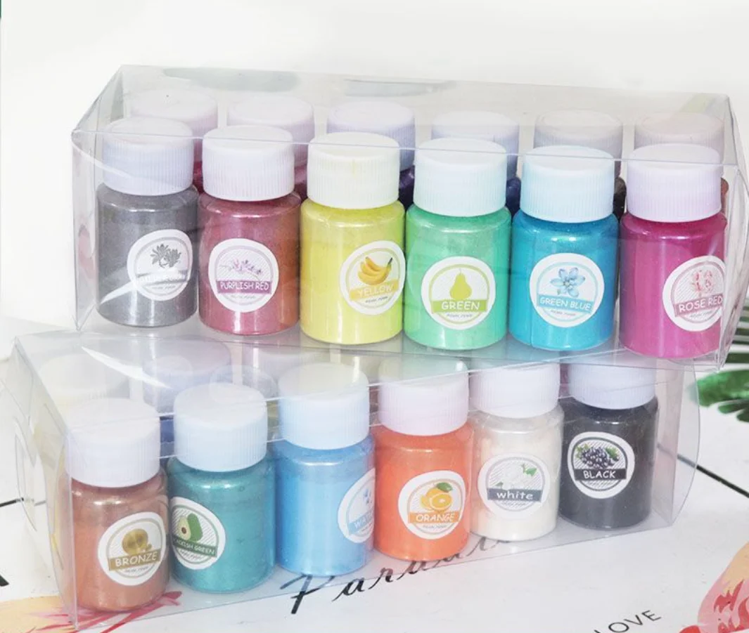 Mica powder pigments for epoxy resin AB glue 24 colors