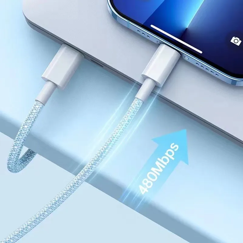 Оптовая Продажа с фабрики PD 60 Вт кабель типа C к кабелю для быстрой зарядки USB-C iP 16 15 14 pro max