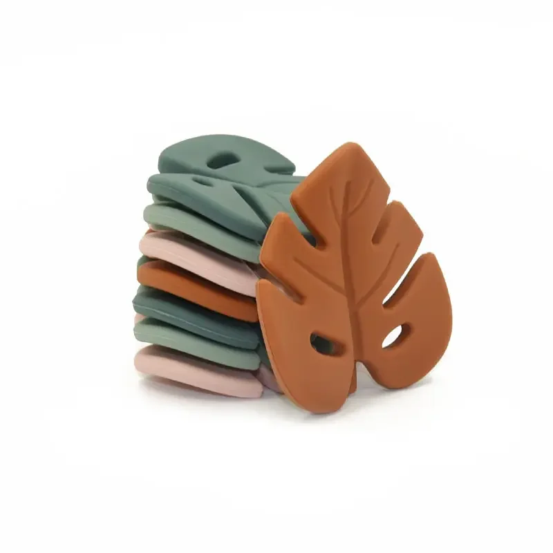 Eco Friendly Food Grade Leaf Shape Silicone Baby Teether Soft Silicon Smoothing Teething Toys
