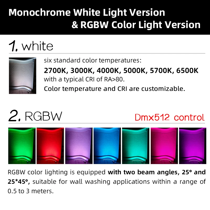 LQX2018  24V DC 24W high-efficiency rgbw wall washer light waterproof soft light wall washer