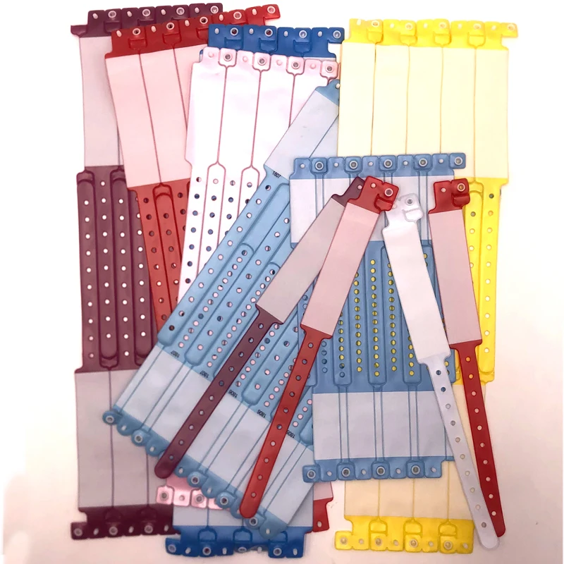 Professional Manufacturer Multiple Colors Vinyl Hospital Patient Id Wristband bracciale medico