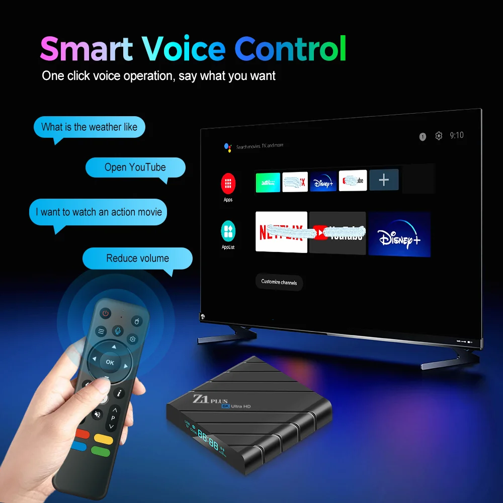 GYS Hot style Z1 Plus Allwinner H618 TV Box Android 12 4K Android BT Remote Control 2.4G/5G Wifi 2+16GB IPTV