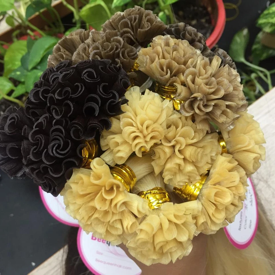 
Cuticle Aligned nail hair extention u tip human hair extention sale 100% keratin pre bonded peruvian Human Hair Toppee 