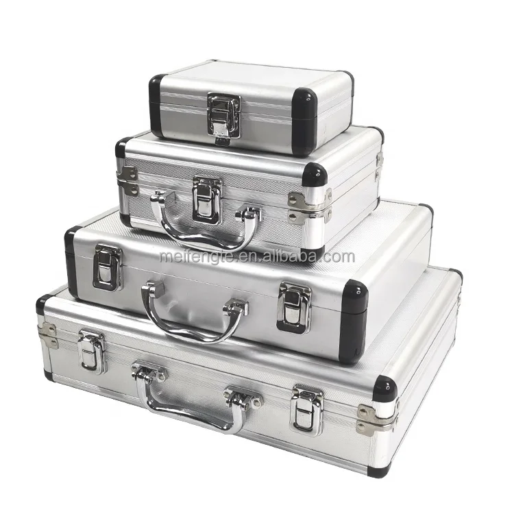 manufacturer wholesale customized size aluminum silver stackable tool case box with foam for carpenter