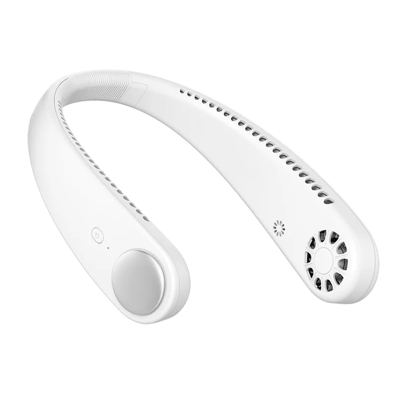 New style Mini USB Portable Electric Cooling Leafless With Music Function Neck Fan blue tooth outdoor sport Neck Fan Headset
