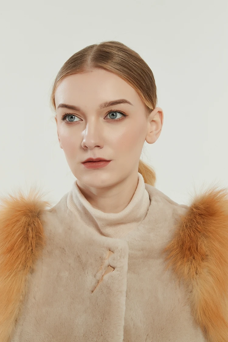 Лидер продаж, дешевый Женский Длинный жилет из лисьего и овечьего меха