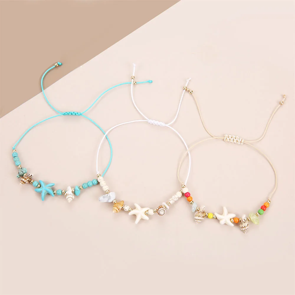 turquoise bead jewelry bangles natural shell  conch beach bracelet