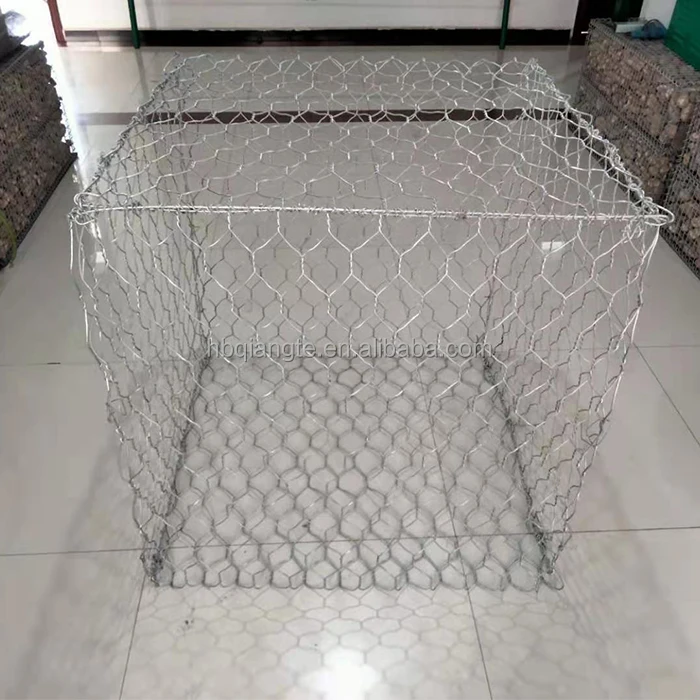 Woven Wire Cage 2.7x3.4mm 2.4x3.0mm 8x10cm Gabion Box Galvanized Galfan pvc coated stone cage wall price