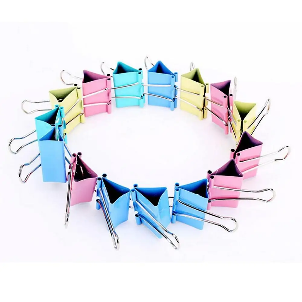 Hot selling binder clips with black, green, yellow, pink, blue color for office use
